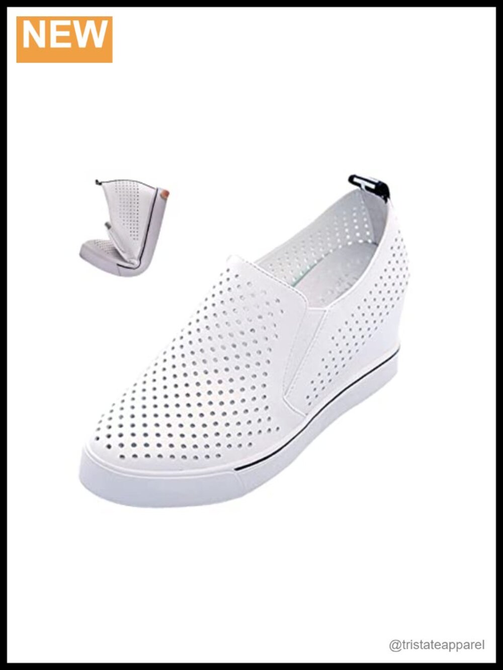 Women's Hidden Wedge Sole Slip On Sneakers Orthopedic Faux Leather